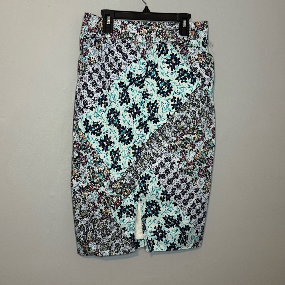 Anthropologie Multicolor Patchwork Pencil Skirt